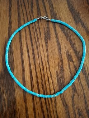 Necklace Heishi Turquoise Sterling Silver 16"